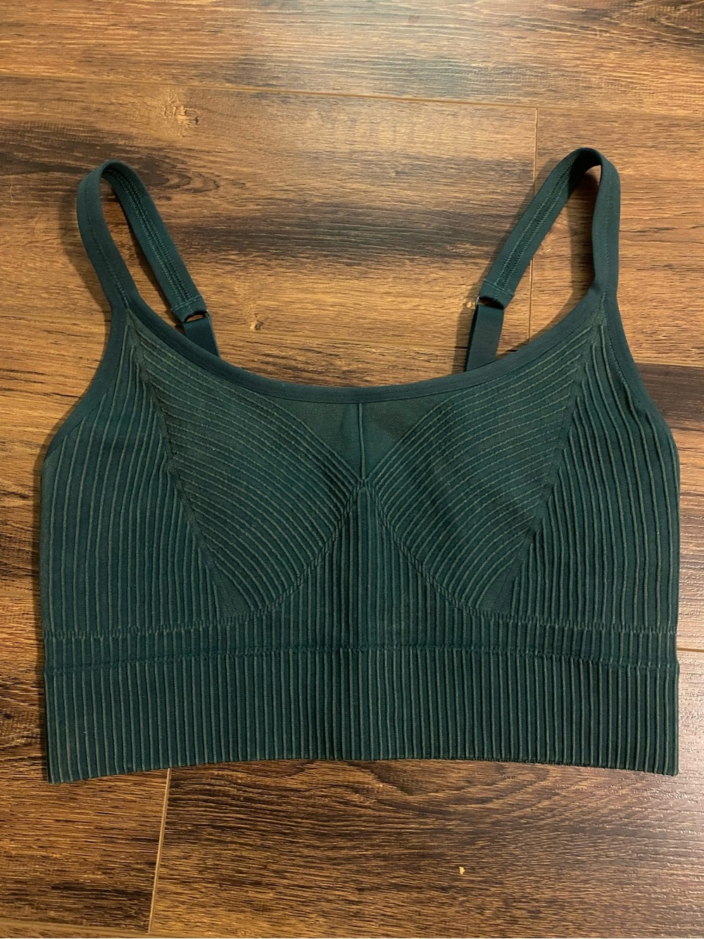 Aerie ribbed wireless bra dark green XL